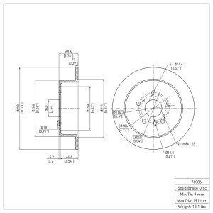 Toyota Venza Brake Rotor (1) - Rear - R1 Concepts - Plain - `09-`15
